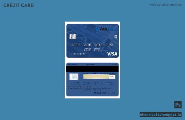Beispielvorschau der Visa-Karte der ATA Bank aus Aserbaidschan